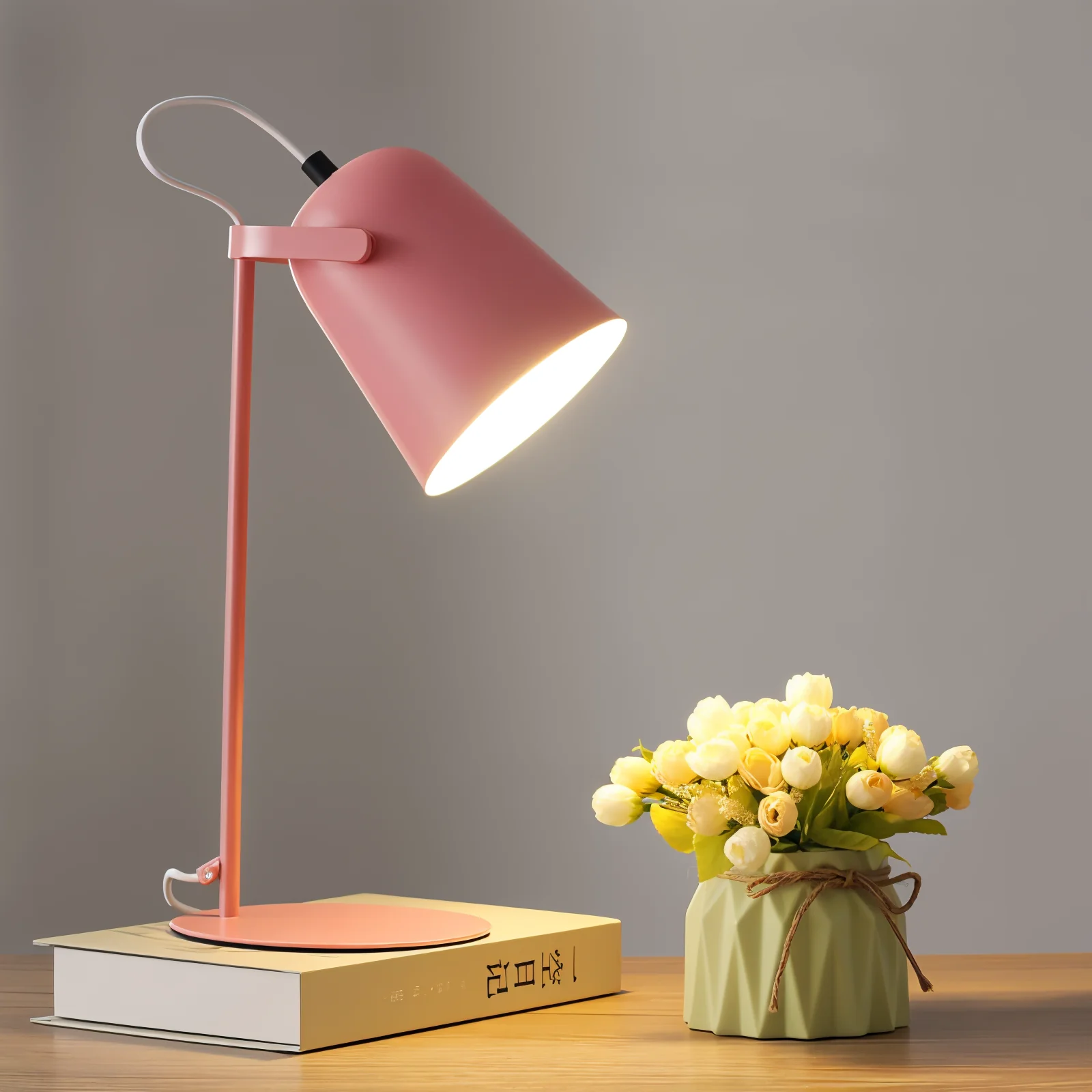 Frendorf | Macaron Tafellamp – Scandinavische gele Bureau Lamp – Verstelbare Lamp