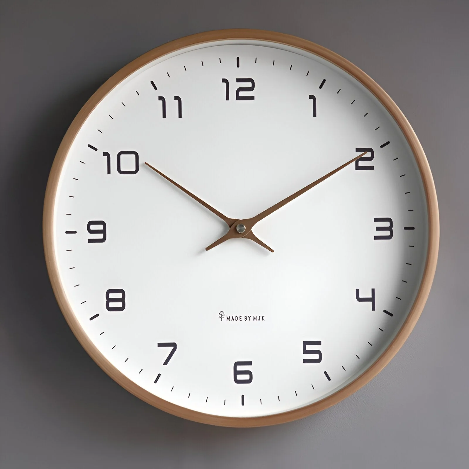 EleQuartz Ronde Wandklok – Scandinavische Klok van Hout | Minimalistisch Design voor Woonkamer, Kantoor of Keuken