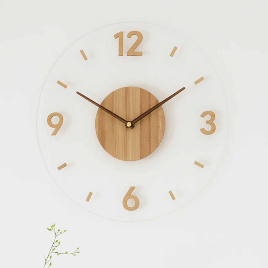 Minimalistische Ronde Wandklok met Stille Beweging - Afbeelding 2