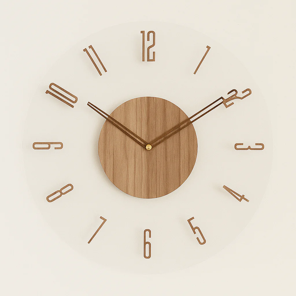 Minimalistische Ronde Wandklok met Stille Beweging - Afbeelding 3