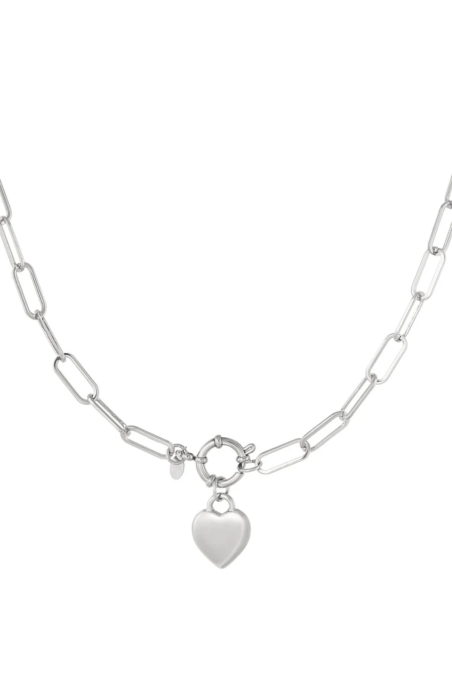 Schakel Ketting Hart | Zilver | Stainless Steel Schakel Ketting Hart | Zilver | Stainless Steel