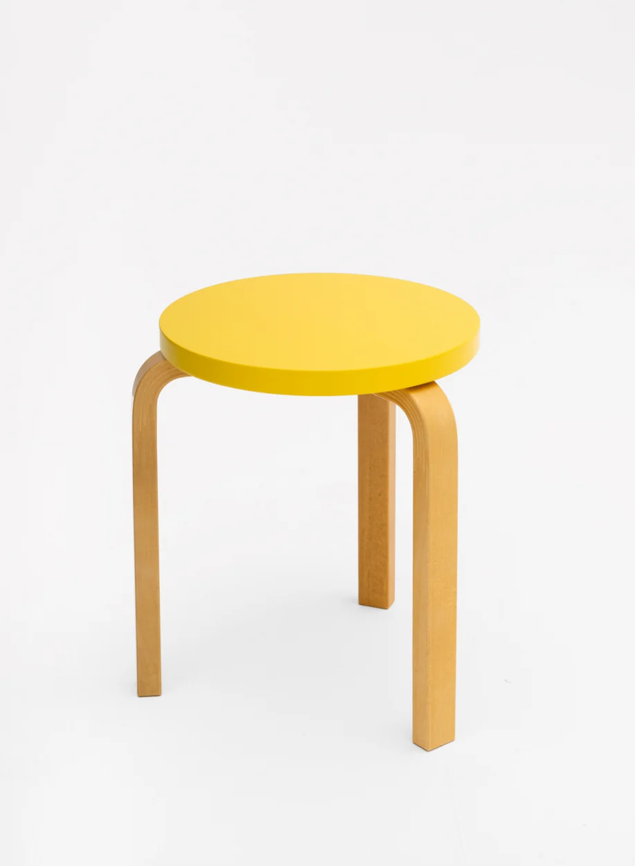 Stool 60, Legs Honey, Seat Yellow – Artek Stool 60, Legs Honey, Seat Yellow – Artek