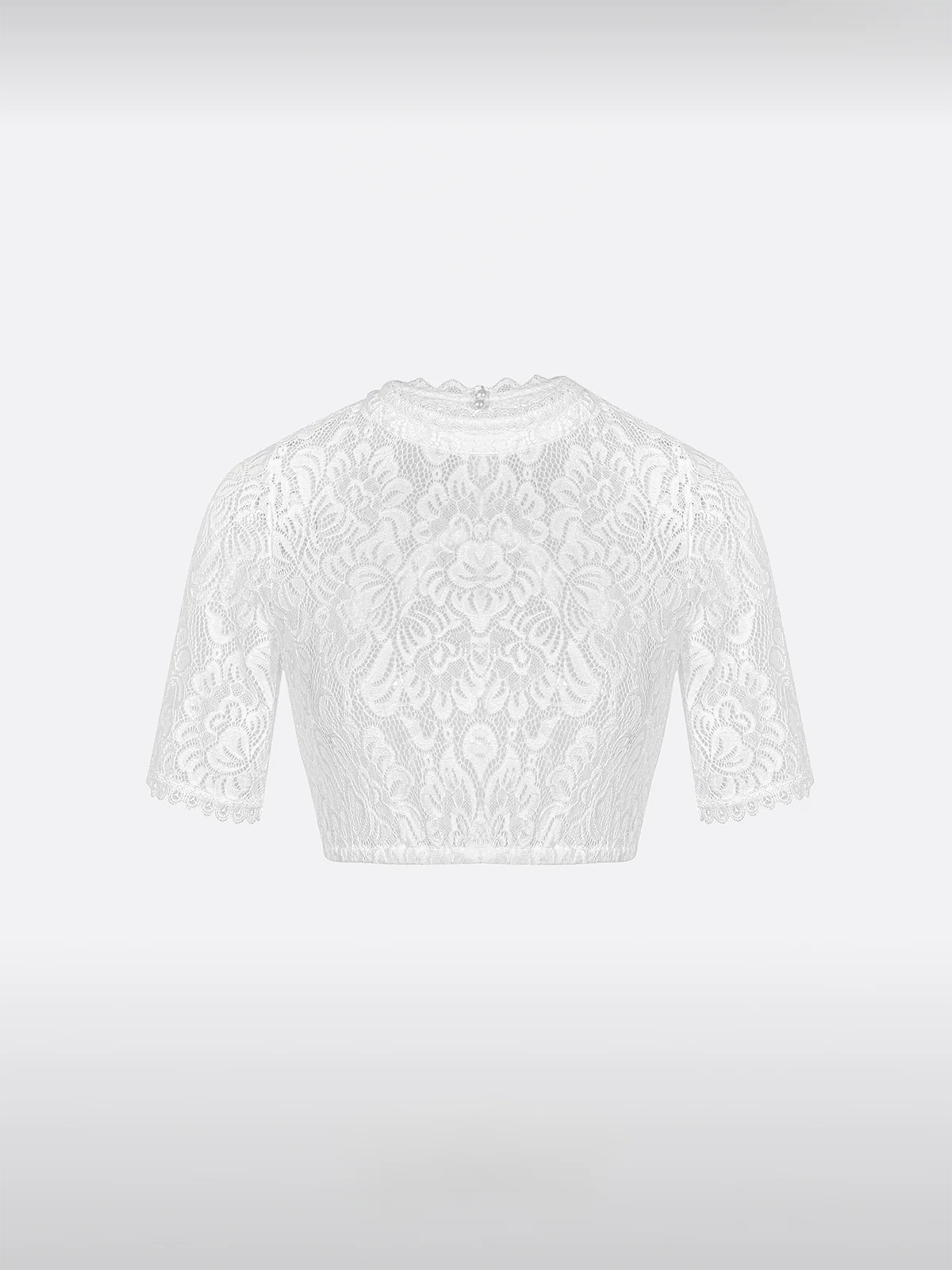 Witte Hooggesloten Dirndlblouse