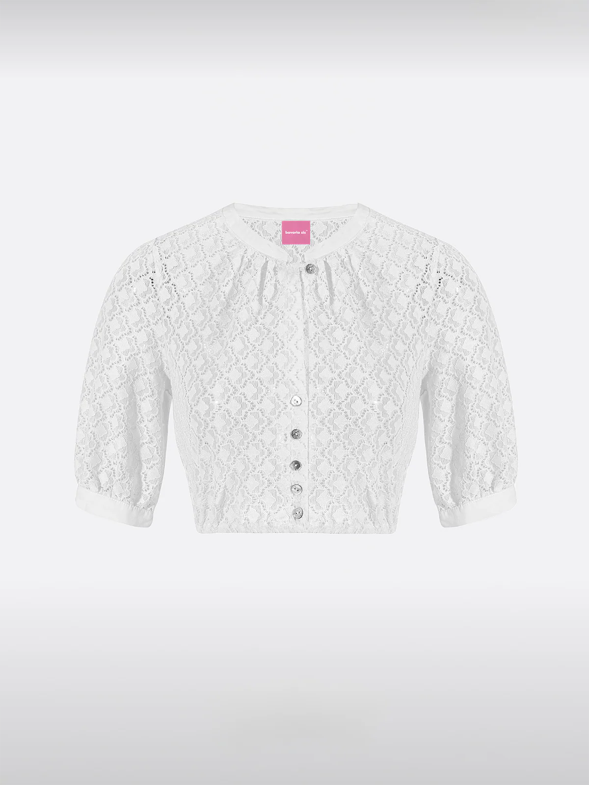 Witte Hoogsluitende Dirndlblouse