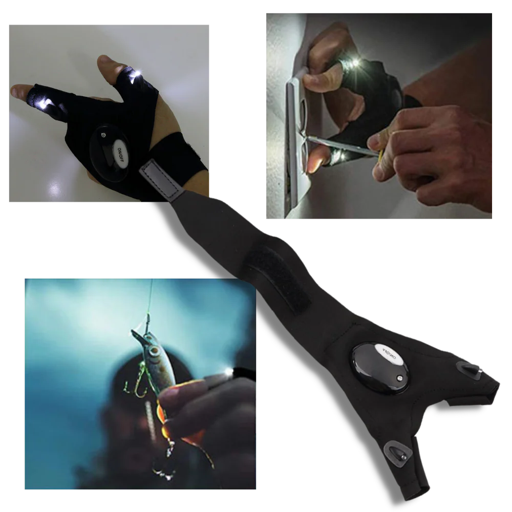 Set van LED-handschoenen met waterdichte lichten