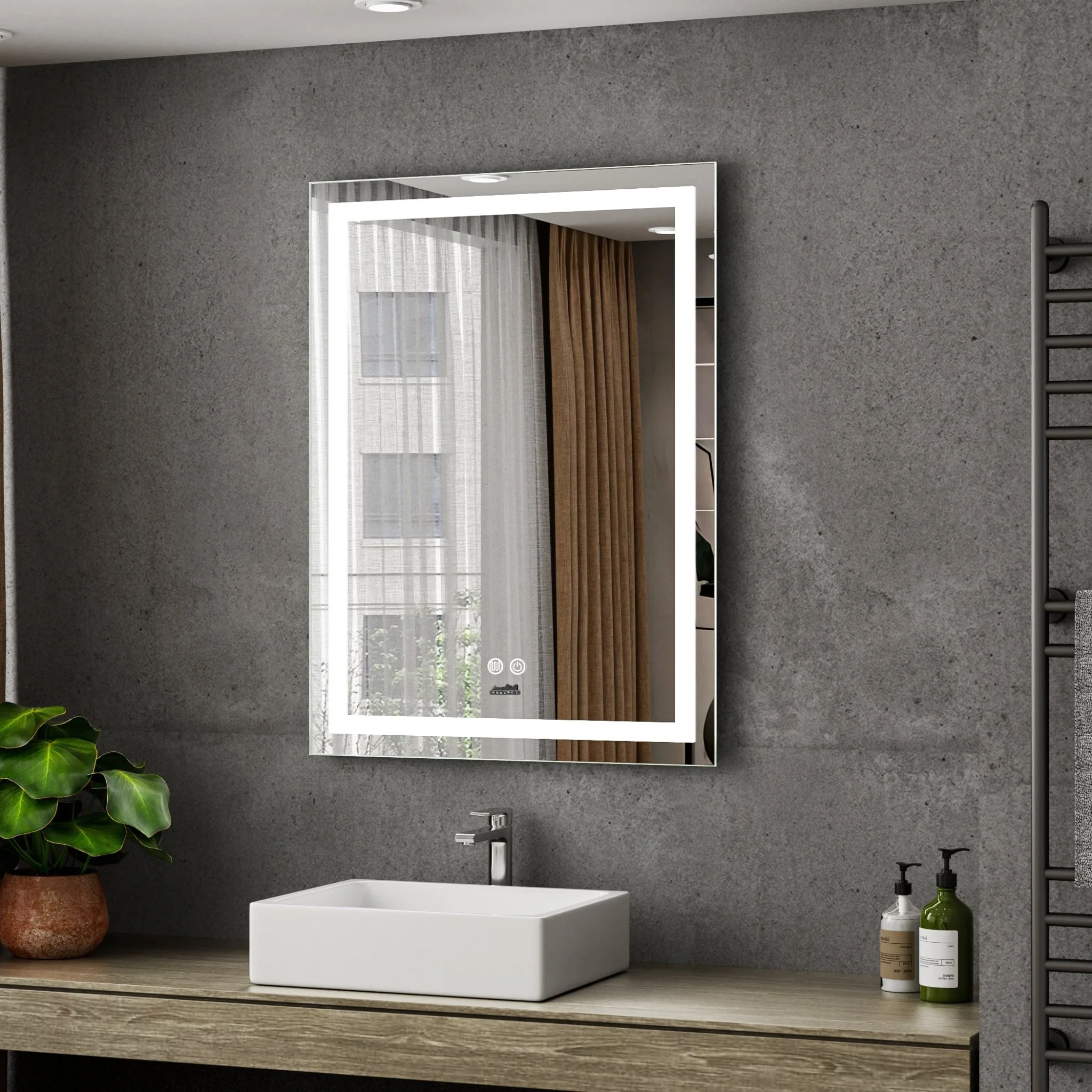 Moderne Badkamer Spiegel  “Ottana” – 80 x 60 cm – LED & Anti-condens
