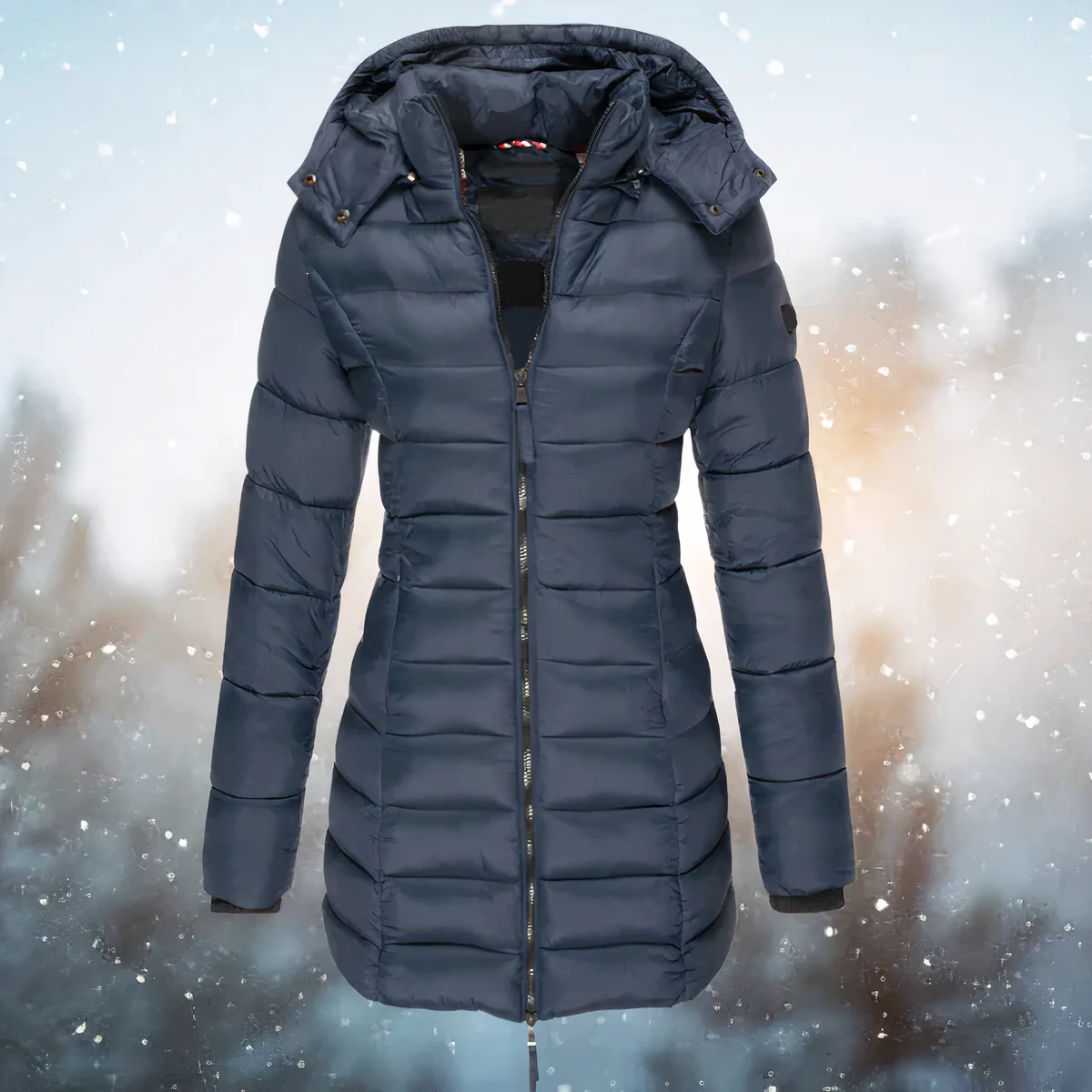 Warme Dames Winterjas met Kapuze – Middellange Comfortabele Jas voor Koude Dagen