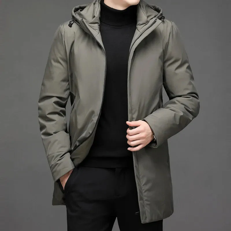 ArcticLine Heren Lange Pufferjacke – Warme Winterjack met Capuchon en Rits