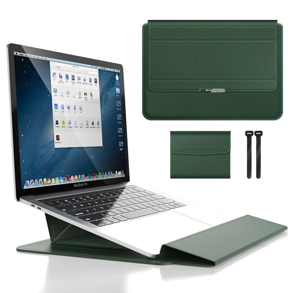 3-in-1 Waterdichte Laptop Sleeve met Schokbestendig Ontwerp en Accessoire Opslag – Elegante MacBook Hoes voor Reizen en Kantoor