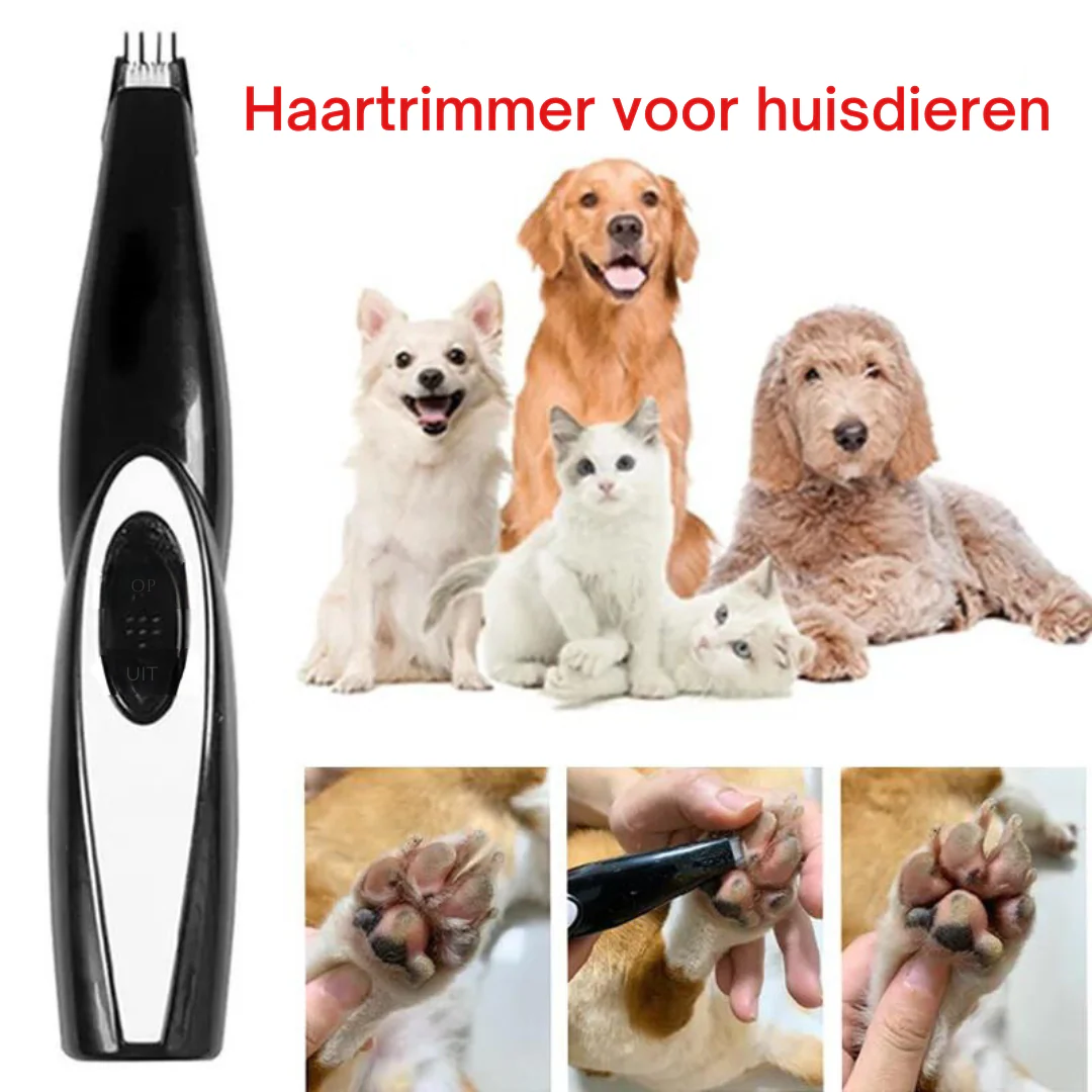 Draadloze Hondenverzorgingsschaar, Professionele Huisdiertrimmer voor Gevoelige Gebieden, USB Oplaadbaar, Stille Werking, Roestvrijstaal