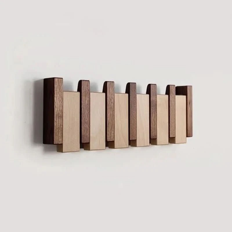 Wandgarderobe in piano-design | Handgemaakt hout | Natuur