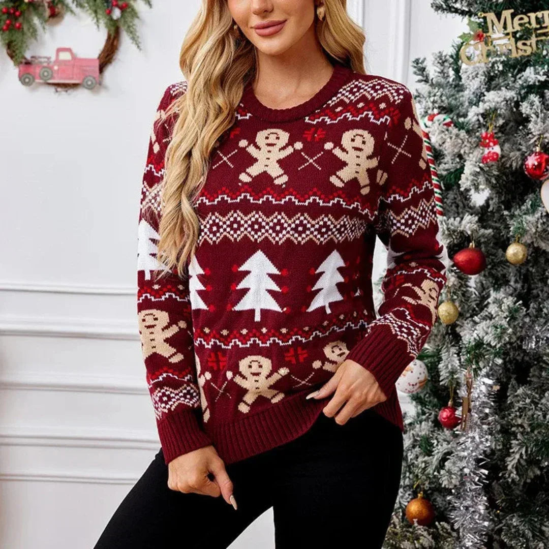 Dames Festglanz Kersttrui – Warm, Zacht en Vol Kerstsfeer