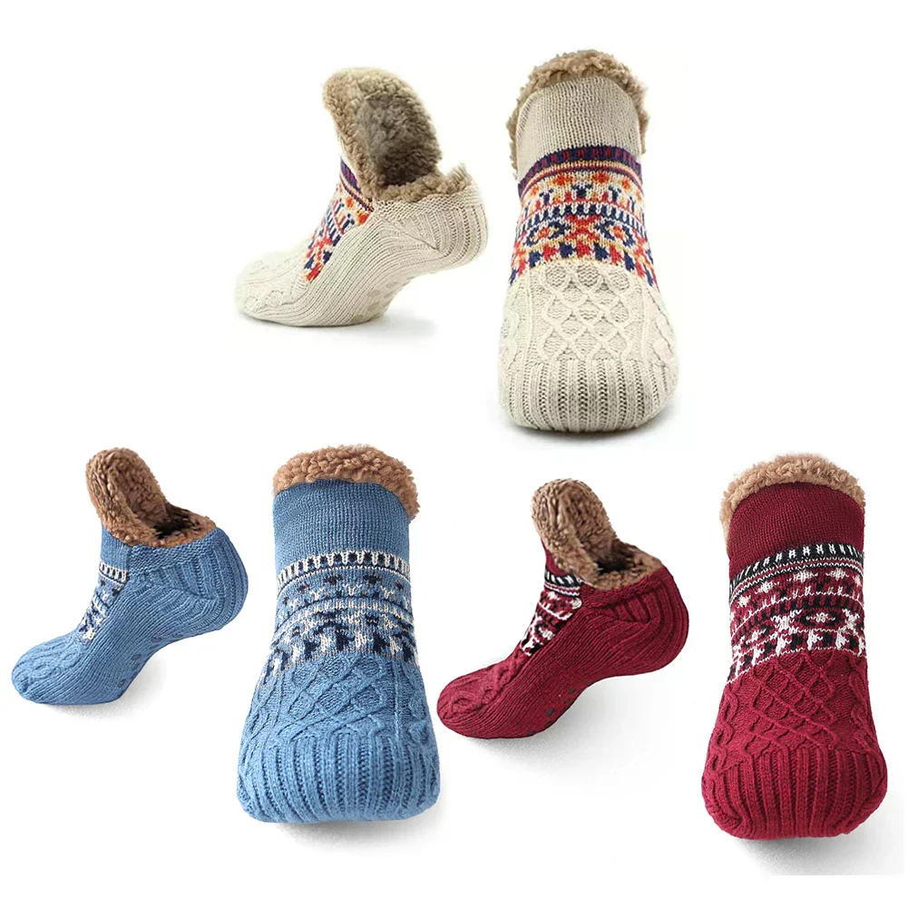 Nordhütte | Thermo-Haussokken Winter | Antislip Knuffelsokken voor Dames & Heren | Dik gevoerd & extra warm | Zachte Antislip Sokken voor Thuis & Kerstmis