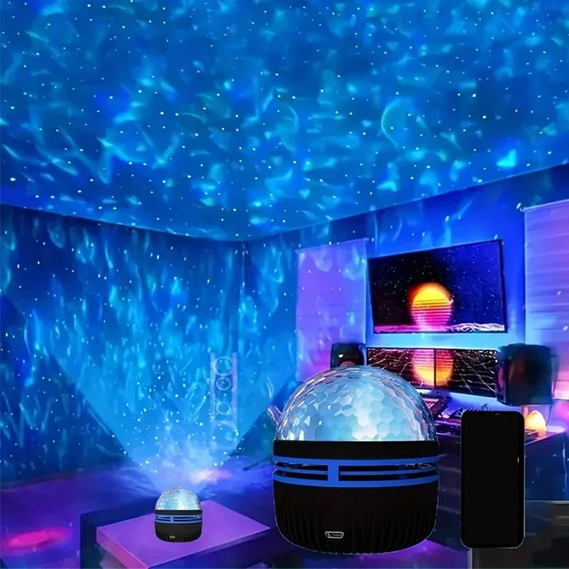 Polariva Noorderlicht Projector | Muzieksynchronisatie & Afstandsbediening | RGB Sfeerverlichting | USB-opladen | 7,8×7,8×8,7 cm