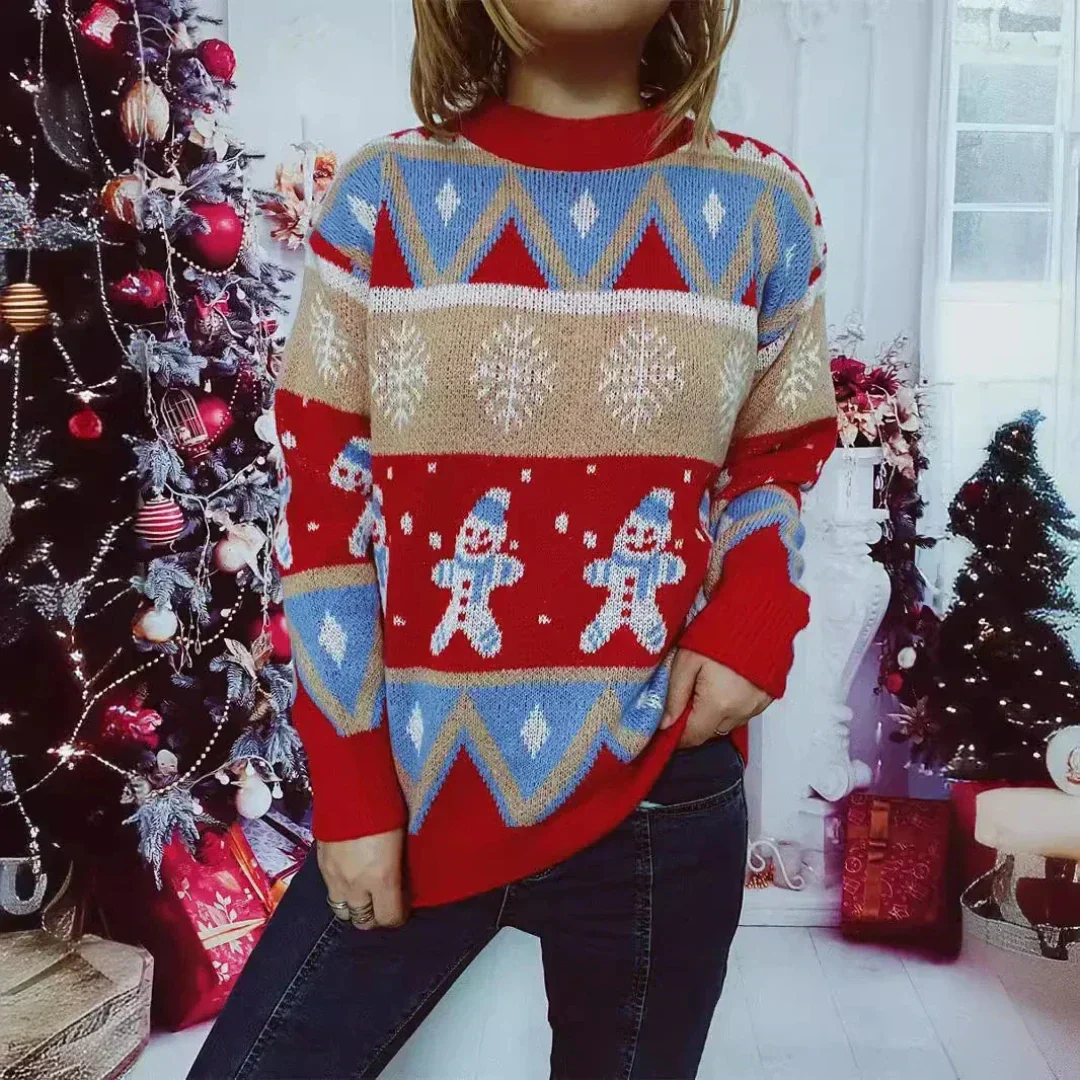 Dames Wintervreugde Kersttrui – Oversized, Warm en Comfortabel