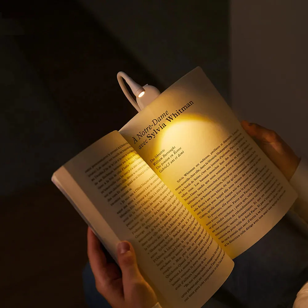 GlowLeaf – Clip-on Mini-Leeslamp met USB-oplading en 360° Rotatie voor Nachtelijk Lezen