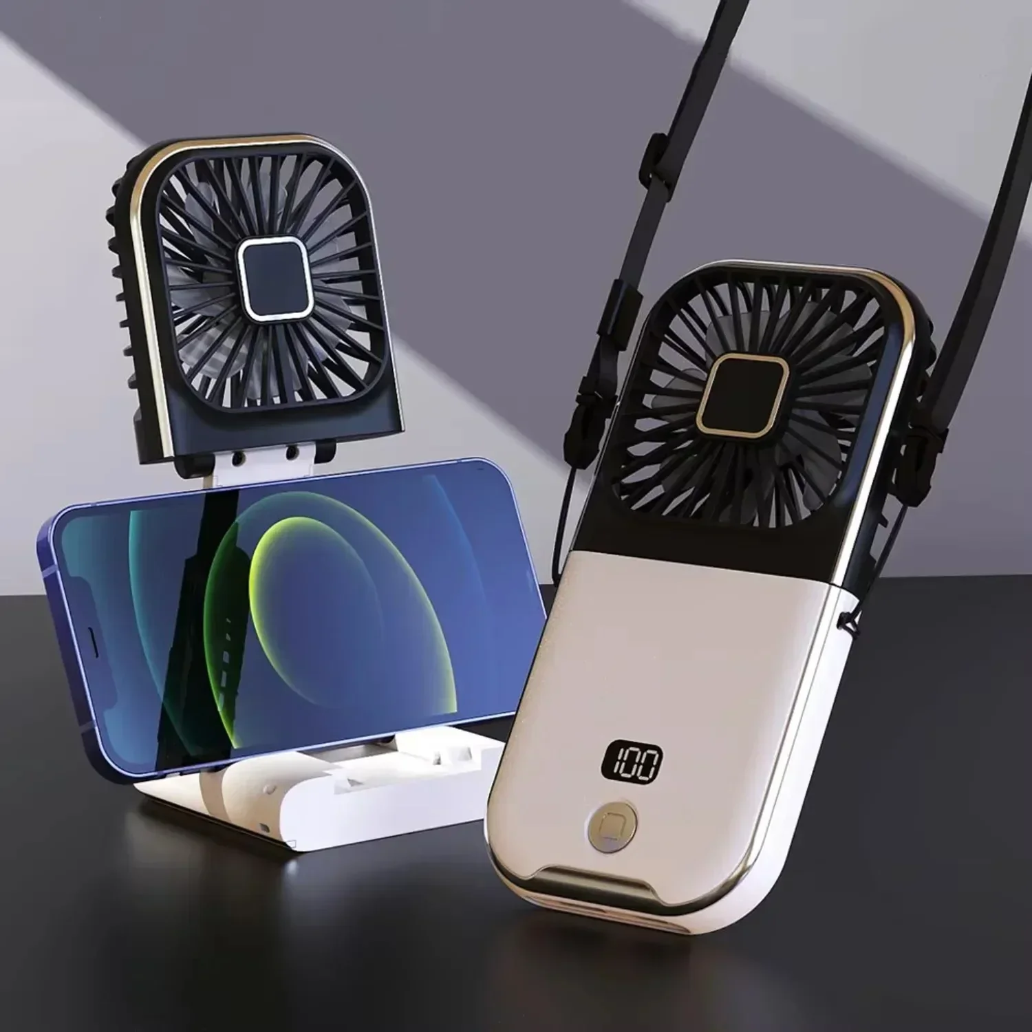 Luftigo Mini USB-Fan | Compact, oplaadbare ventilator met digitale weergave en meerdere windmodi