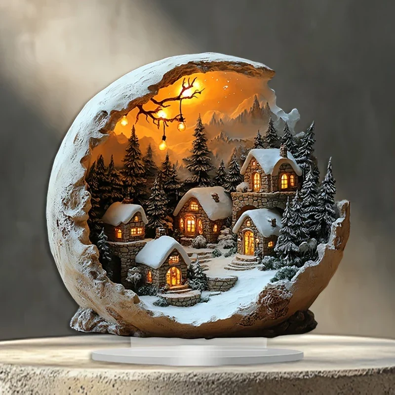 Kerstdecoratie Lunavia | Boho Stijl | Acryl Decoratiefiguur | 23×20 cm