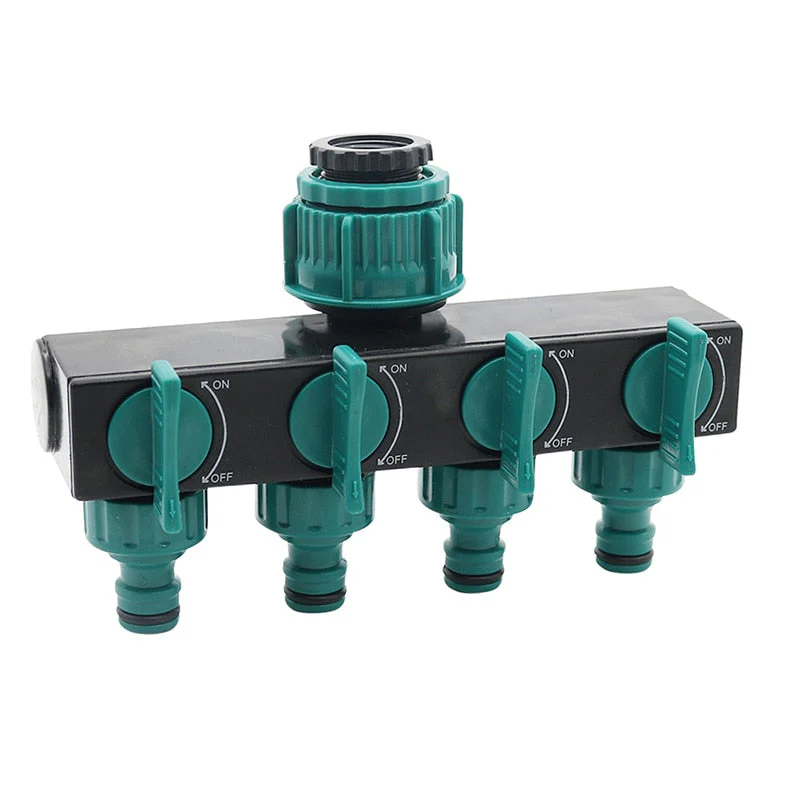 AquaLux Slangadapter met 4 Uitgangen | Gebruik meerdere slangen met één kraan efficiënt