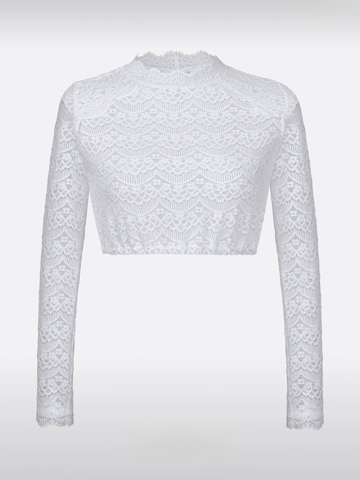 Dames Witte Dirndlblouse Ronde Hals