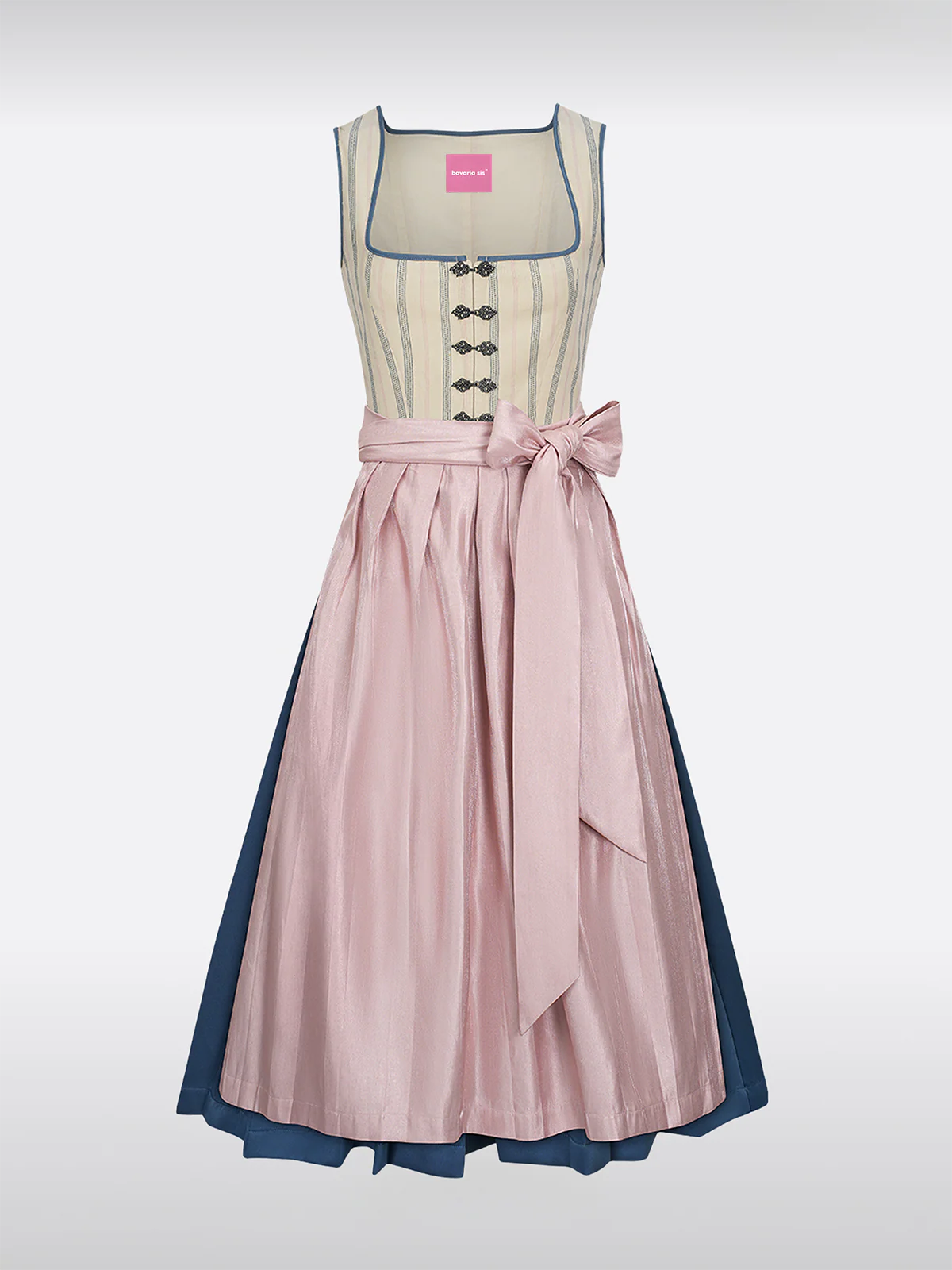 Beige Rechte Halslijn Haaksluiting Dirndl