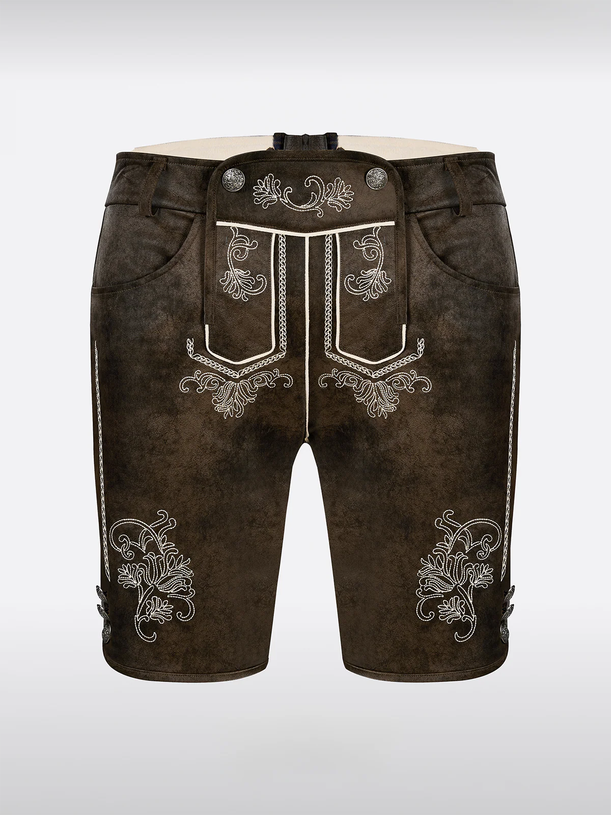 Braun Knöpfen Lederhosen