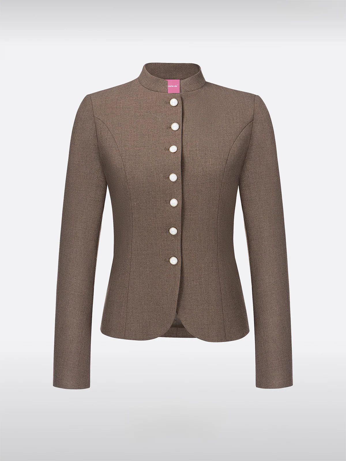 Braun Hoog gesloten Slim-Fit traditionele jassen