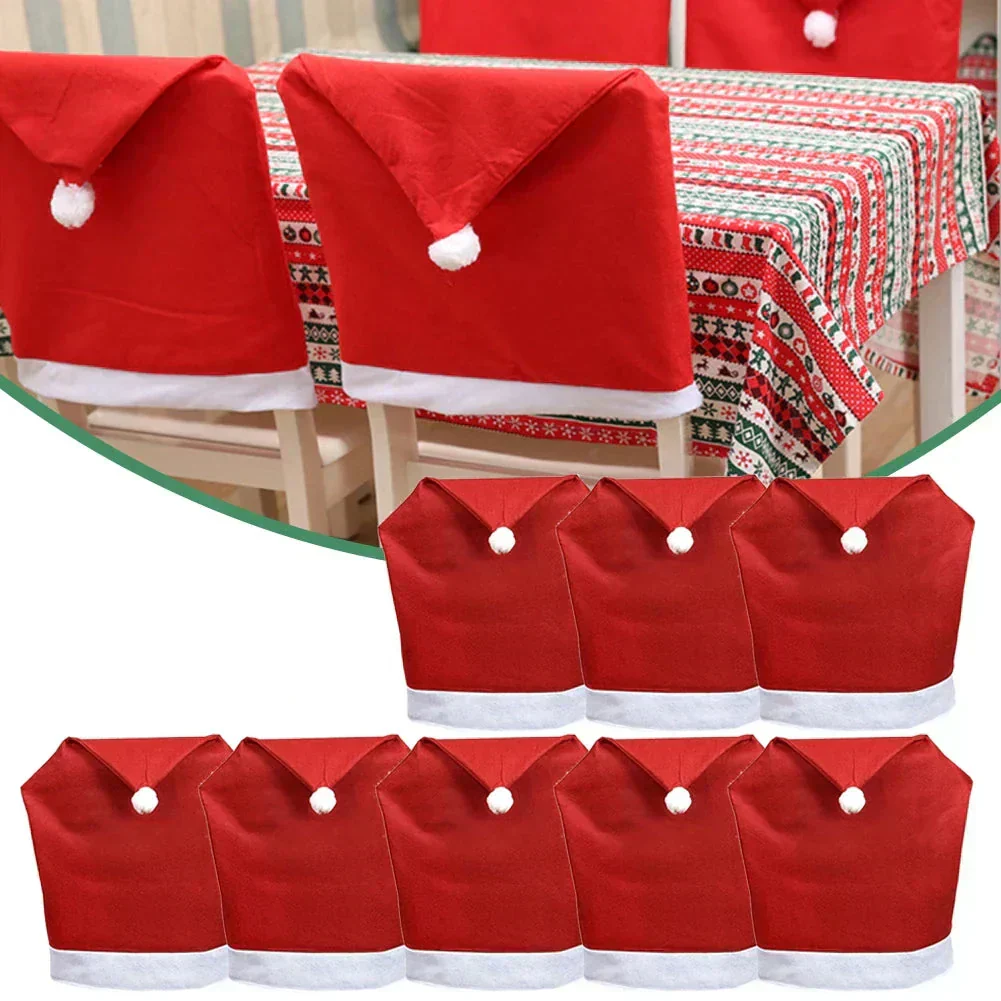 SantaSeat Kerst Stoelhoezen – Set van decoratieve stoelhoezen met kerstman-design