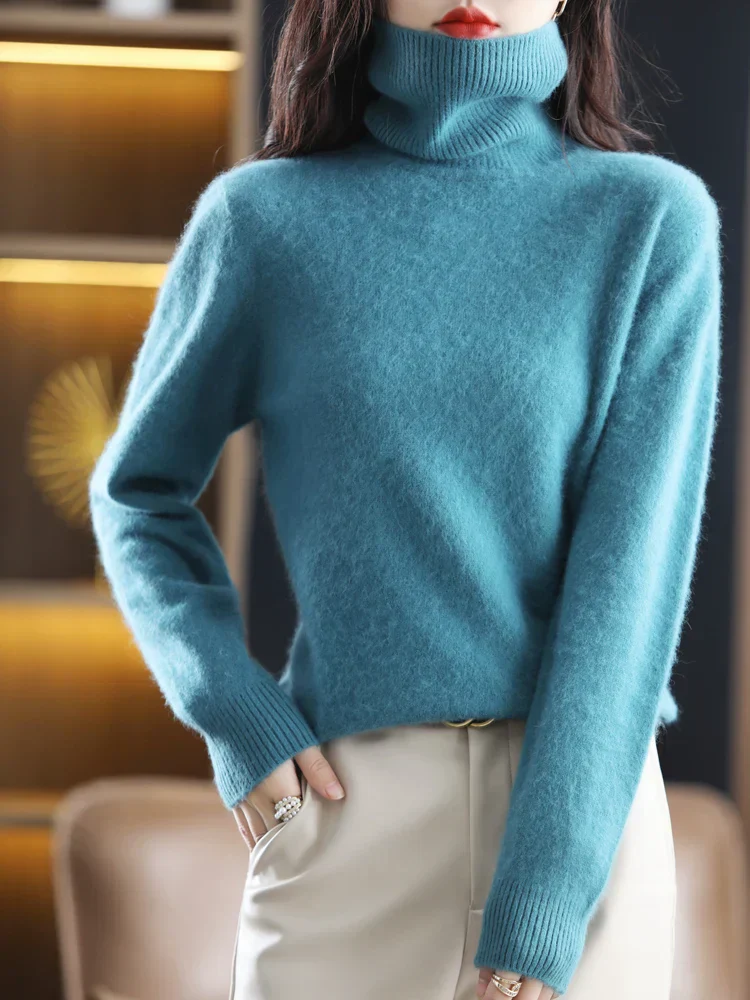 Dames 100 Procent Kasjmier Coltrui Warm Slim Fit Brei in 23 Kleuren