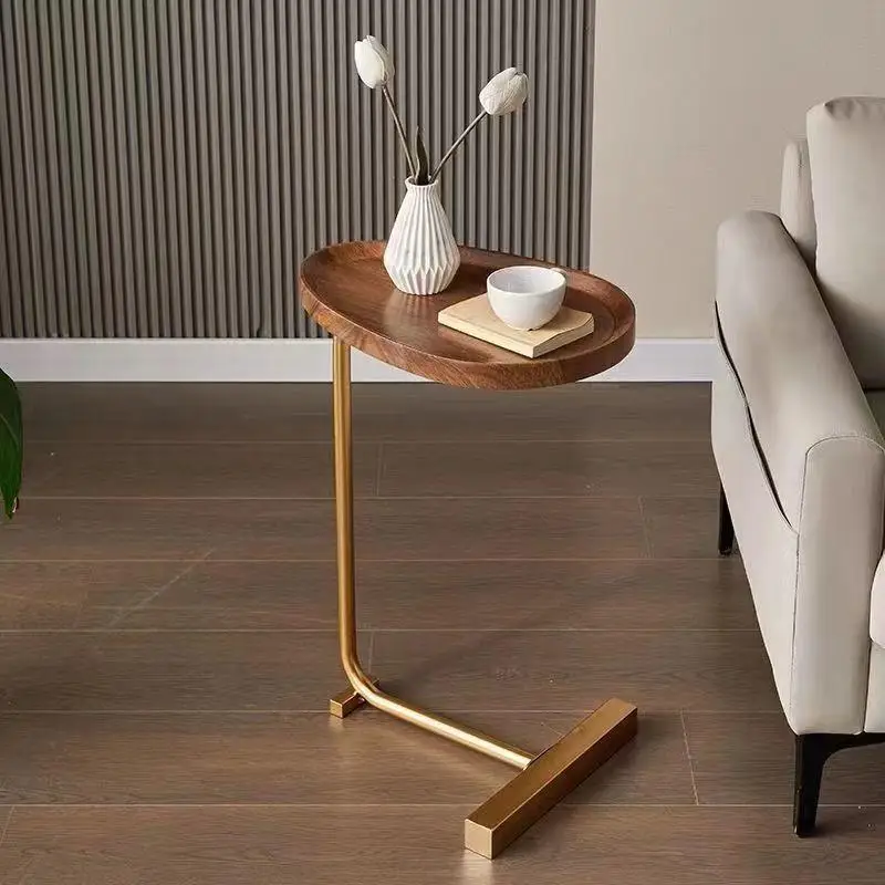 Nirethia – C-Vormige Mobiele Bijzettafel Ideaal voor Bank of Bed