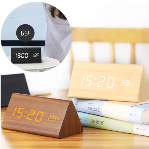 Spraakactieve LED Houten Klok