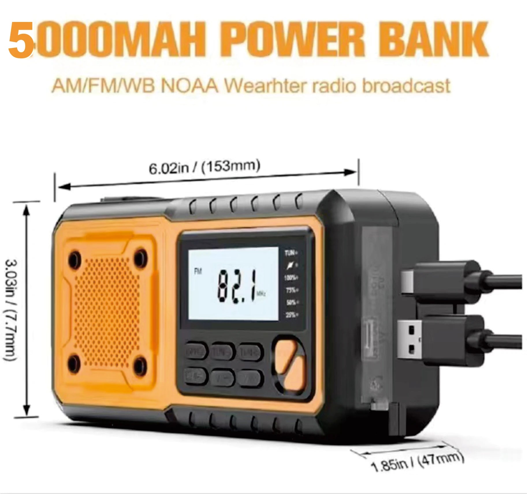 Noodradio op Zonne-energie & Handdynamo – FM/AM Crisis Radio