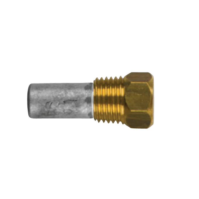 Martec potloodanode Ø 10 L.15 compleet, met messing plug 1/4”GAS conico