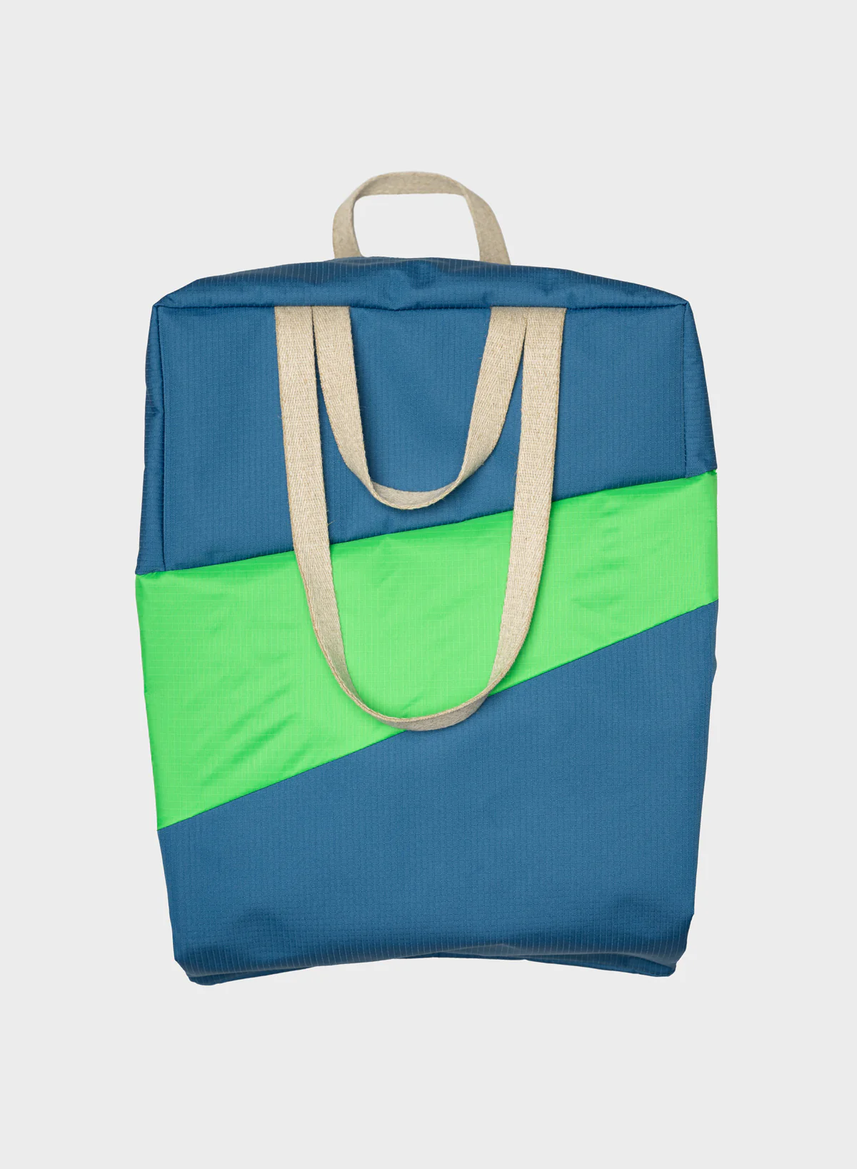 The New Tote Bag Dark Petrol & Greenscreen Large