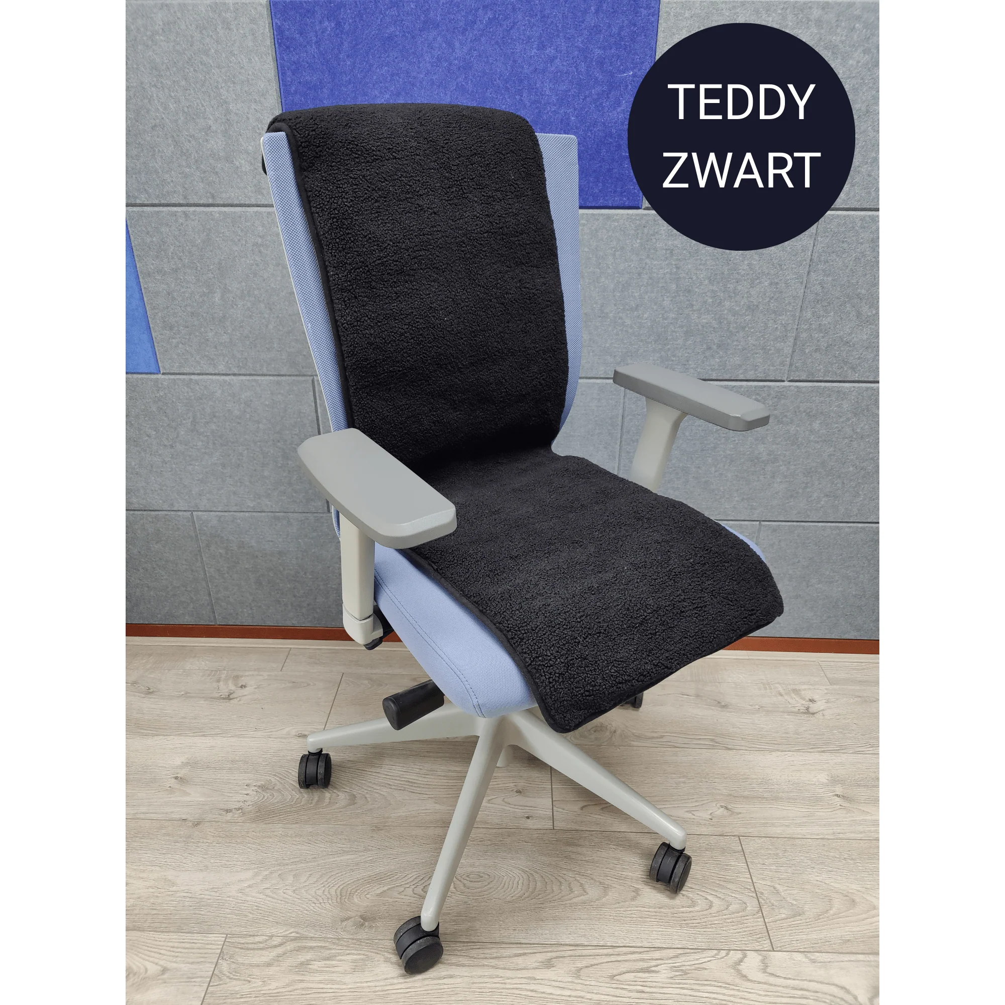 Regelbare stoel verwarmer “Vulcano” – Teddy Black – 40 x 120 cm (100 Watt)