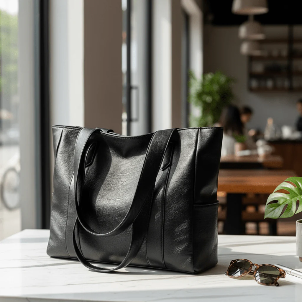 VINTARIS – Elegante Leren Schoudertas met Retro-Touch en Gladde Oppervlakte