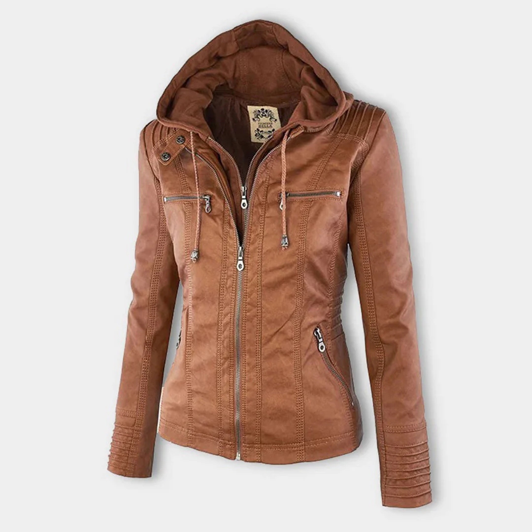 Drune – Dames Leren Jas met Kap