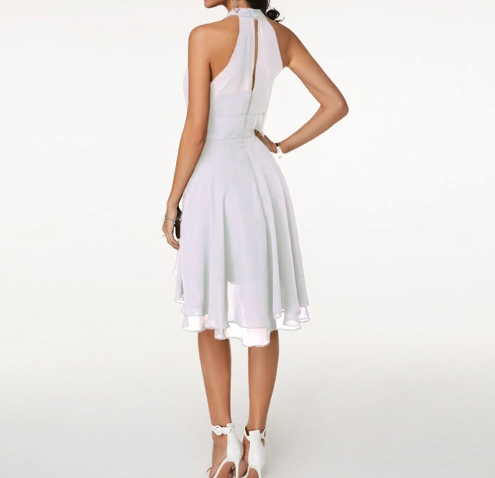 ChicAura Midi-Cocktailjurk | Elegante Halterontwerp voor Tijdloze Stijl en Draagcomfort - Afbeelding 3