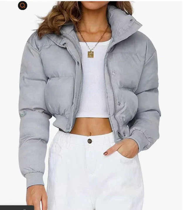 FrostEase Dames Pufferjack – Korte Winterjas met Capuchon
