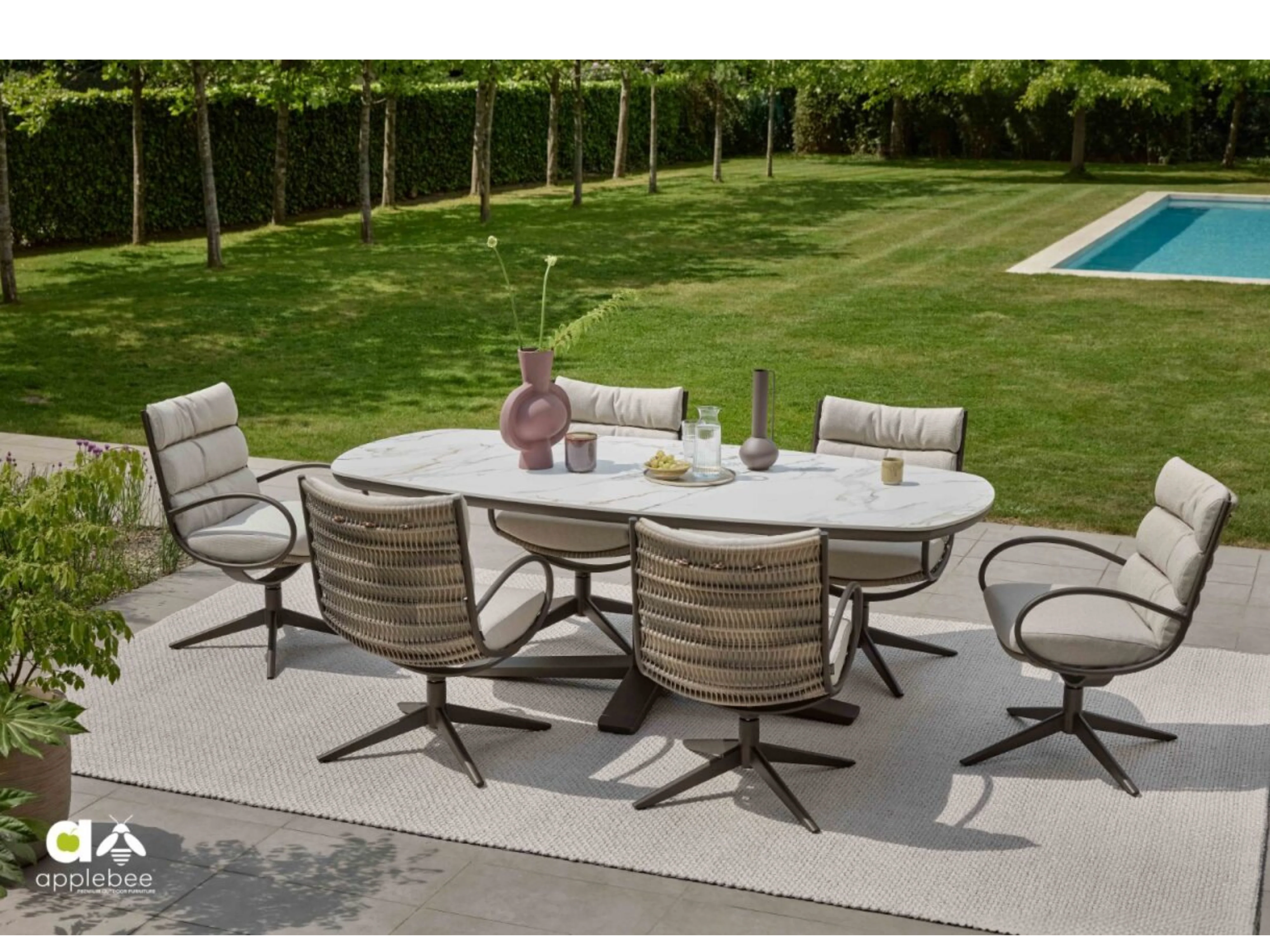 Tuintafel Zanzibar | Deens Ovaal | HPMS/Aluminium | 220cm