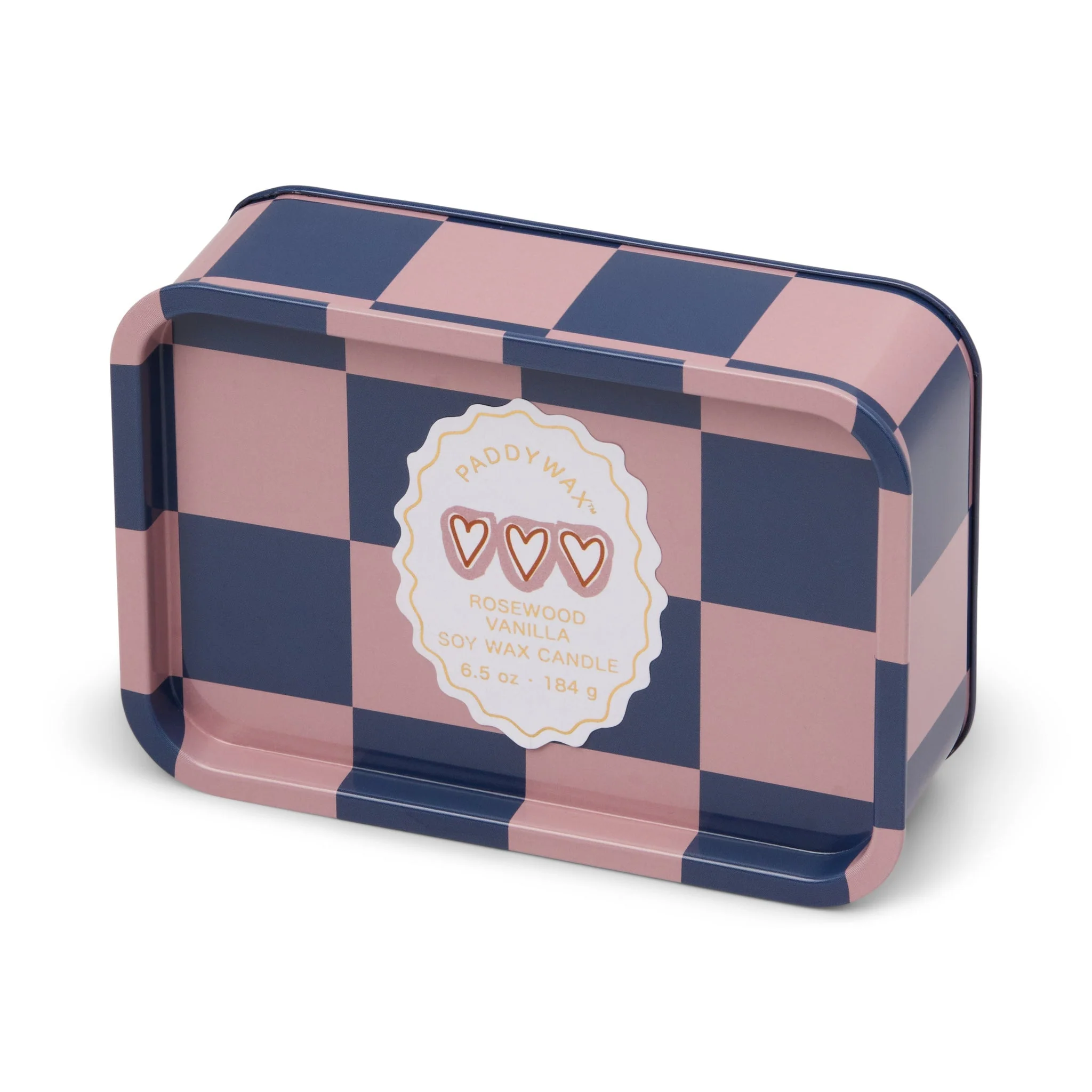 A Dopo Hart Print Geurkaars in Blik |  Rosewood Vanilla Geurkaars | Paddywax