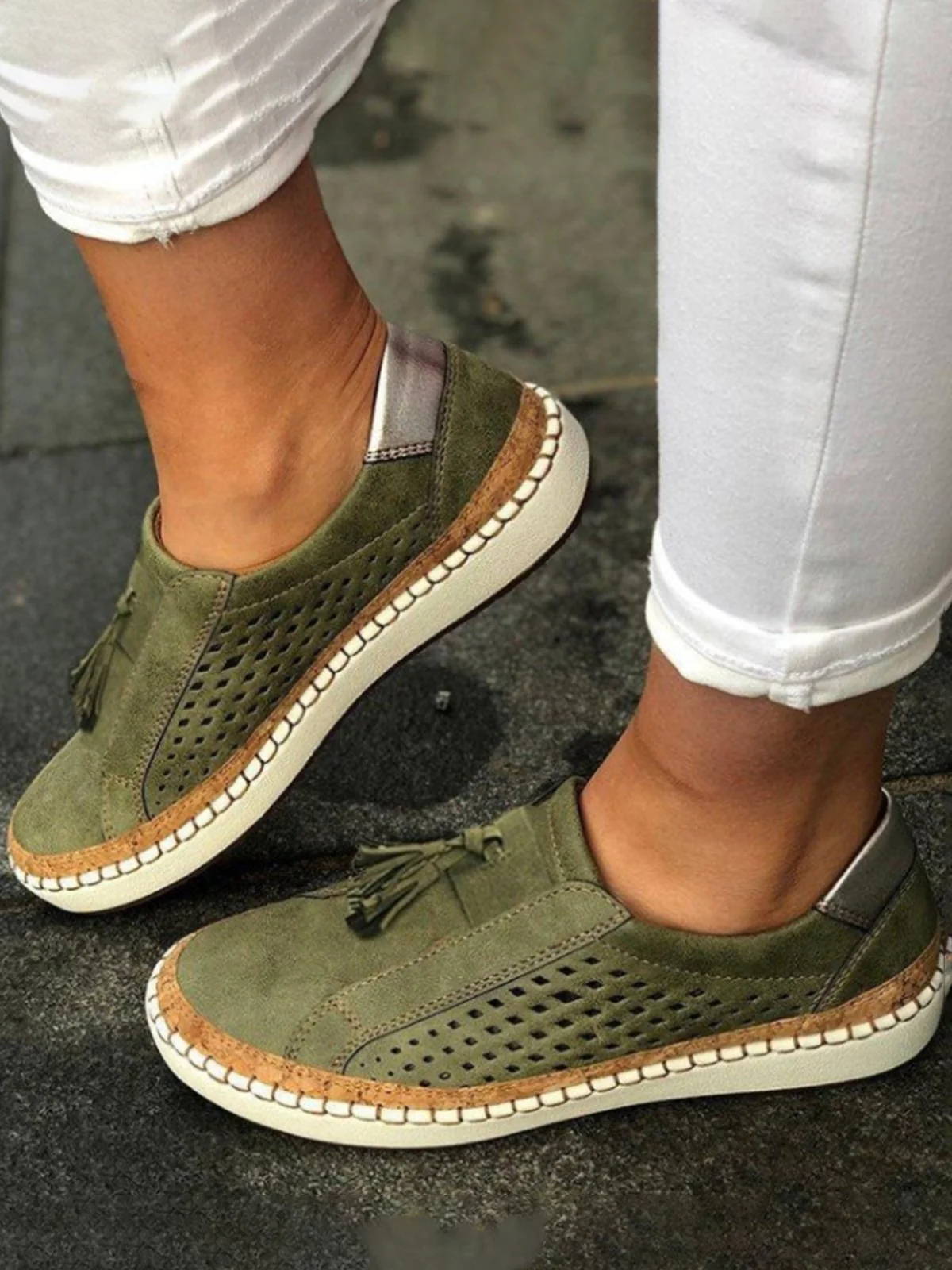 Dames Sneakers – Claudia – Ademend, Ronde Neus, Platte Hak