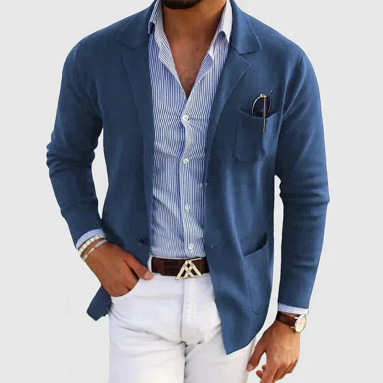 Herfstachtige herenblazer met casual knoopzakken en reverskraag – Lorenzo