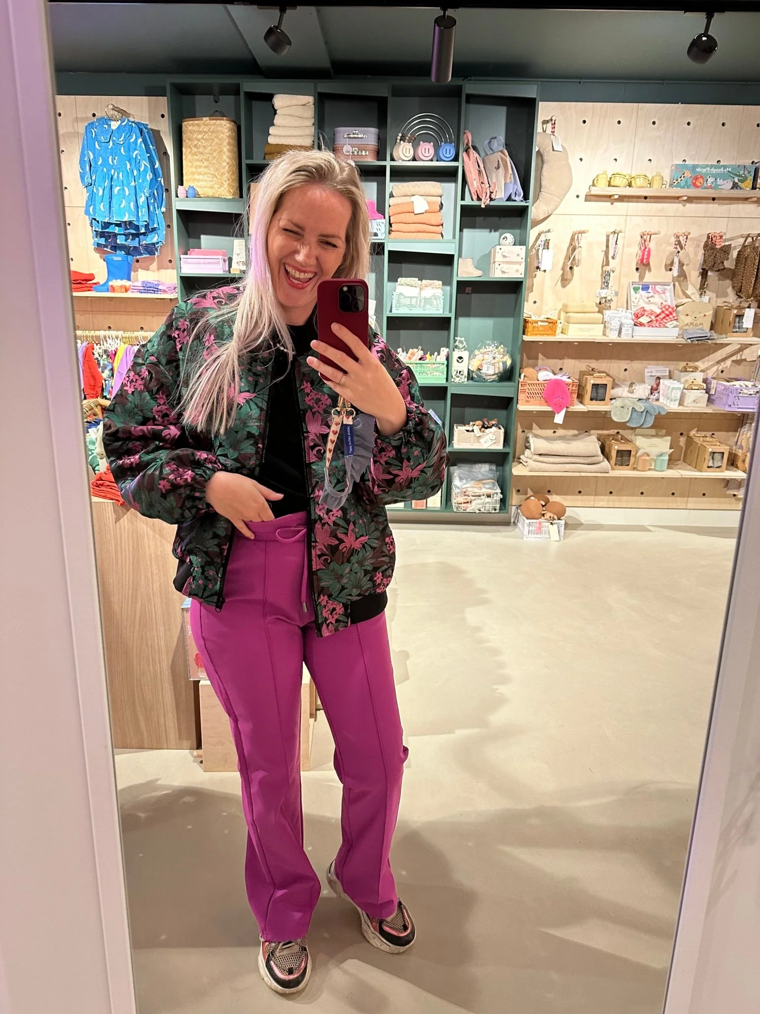 Bomber Jacket | Magenta Print