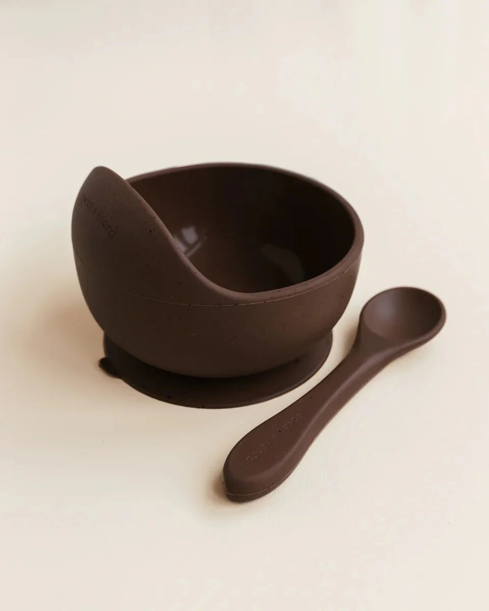 Bowl + Spoon Set | Speckled Coffee