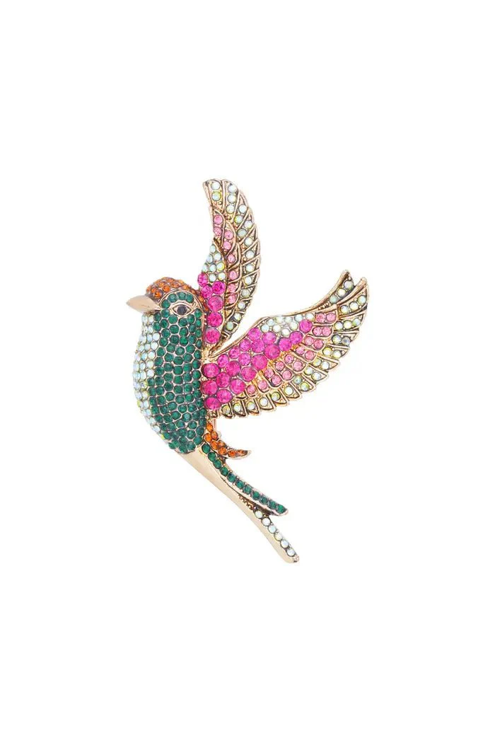 Broche| Vogel | Groen & Roze Broche| Vogel | Groen & Roze