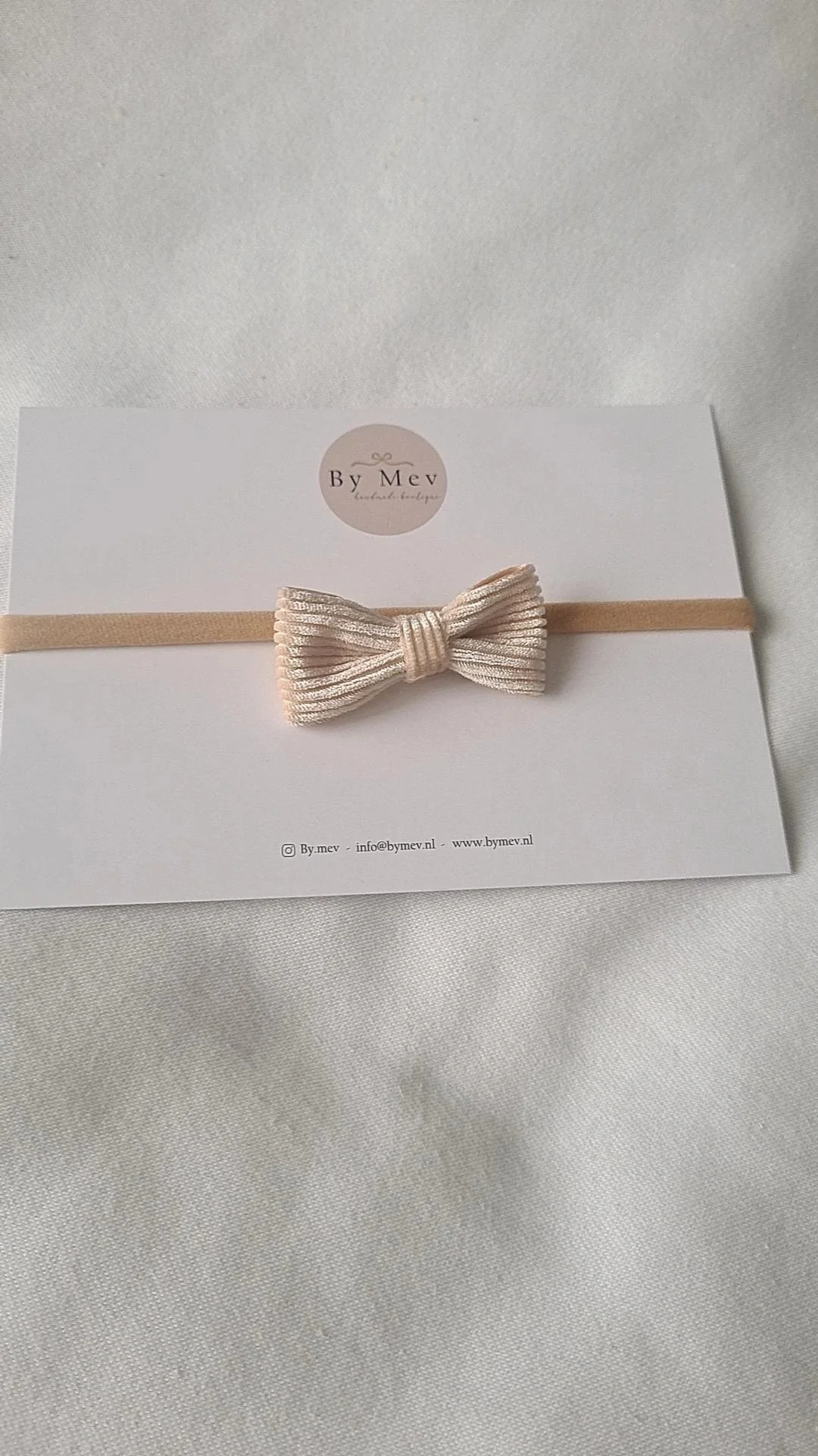 By Mev | Haarband Newborn Strik Velvet | Ivory By Mev | Haarband Newborn Strik Velvet | Ivory