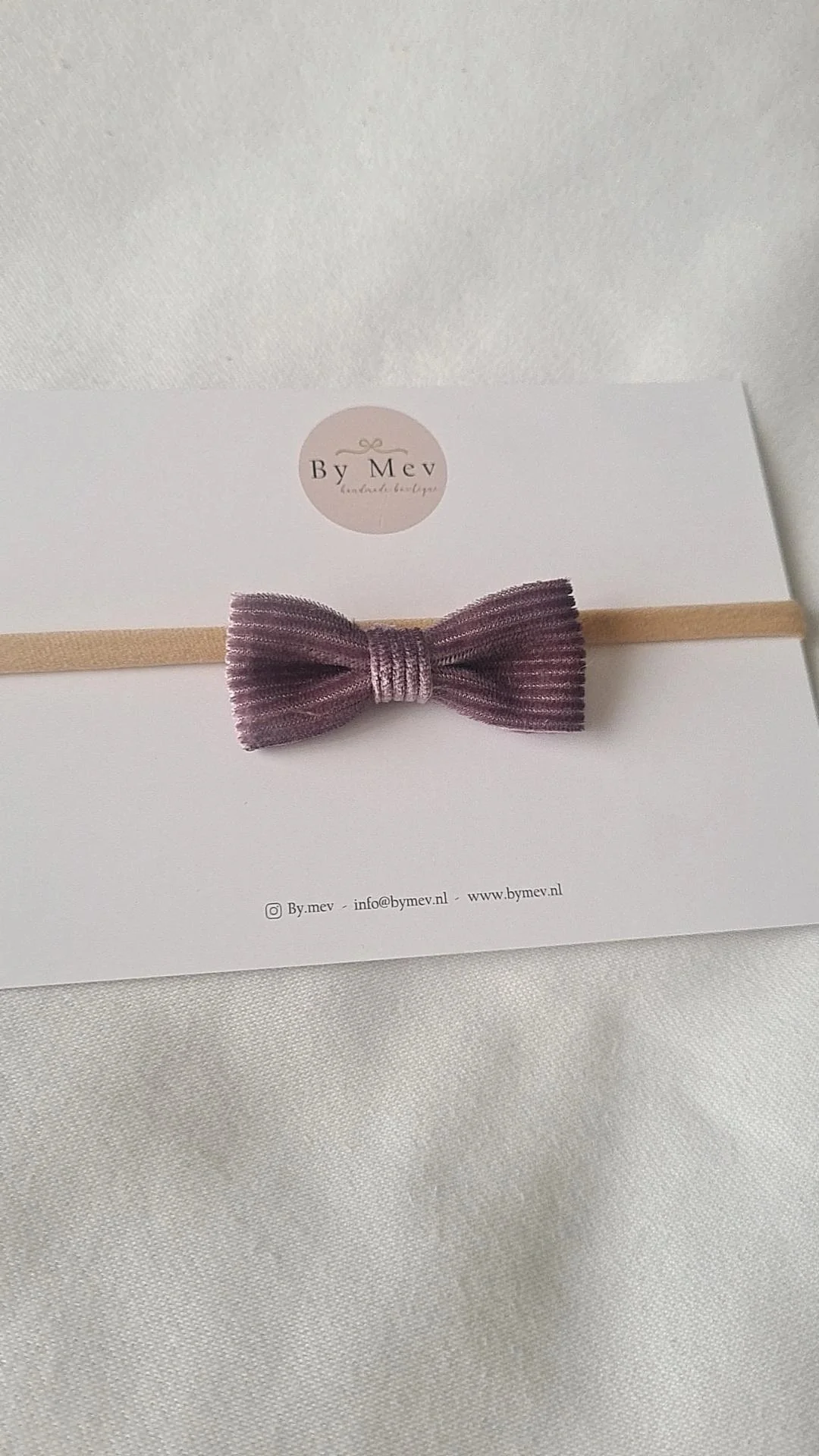 By Mev | Haarband Newborn Strik Velvet | Paars By Mev | Haarband Newborn Strik Velvet | Paars