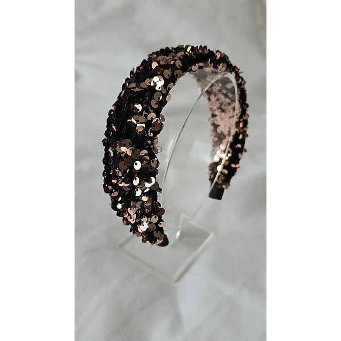 By Mev | Harde hoofdband met bedekte pailletten | Brons By Mev | Harde hoofdband met bedekte pailletten | Brons