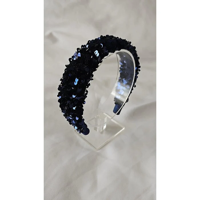 By Mev | Harde hoofdband met bedekte pailletten | Navy By Mev | Harde hoofdband met bedekte pailletten | Navy